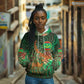 Mauritania Hoodie - Green Tie Dye Camel and Crescent Moon Flag Design
