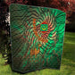 Mauritania Quilt - Green Tie Dye Camel and Crescent Moon Flag Design