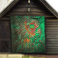 Mauritania Quilt - Green Tie Dye Camel and Crescent Moon Flag Design
