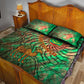 Mauritania Quilt Bed Set - Green Tie Dye Camel and Crescent Moon Flag Design