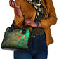 Mauritania Shoulder Handbag - Green Tie Dye Camel and Crescent Moon Flag Design