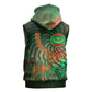 Mauritania Sleeveless Zip Hoodie - Green Tie Dye Camel and Crescent Moon Flag Design - African Pride