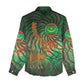 Mauritania Women Casual Shirt - Green Tie Dye Camel and Crescent Moon Flag Design
