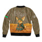 Mauritania Bomber Jacket - Cute Fennec Fox and Arabic Calligraphy Desert Design