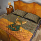 Mauritania Quilt Bed Set - Cute Fennec Fox and Arabic Calligraphy Desert Design