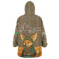 Mauritania Wearable Blanket Hoodie - Cute Fennec Fox and Arabic Calligraphy Desert Design