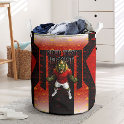 Personalized Egypt Soccer Sobek Crocodile Mascot Laundry Basket Pharaoh Mascot Egyptian Hieroglyphic