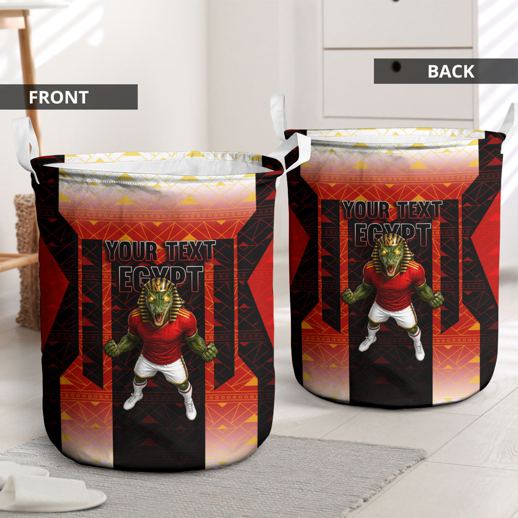 Personalized Egypt Soccer Sobek Crocodile Mascot Laundry Basket Pharaoh Mascot Egyptian Hieroglyphic