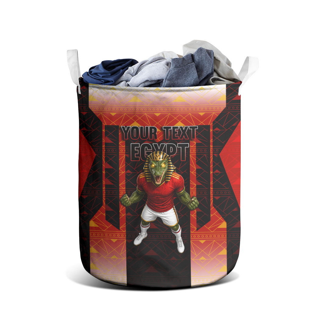 Personalized Egypt Soccer Sobek Crocodile Mascot Laundry Basket Pharaoh Mascot Egyptian Hieroglyphic