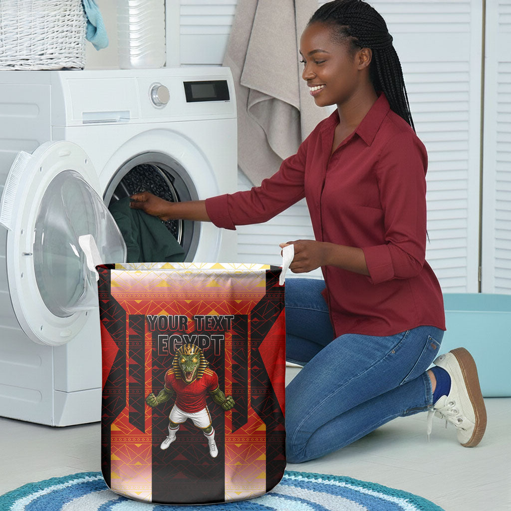 Personalized Egypt Soccer Sobek Crocodile Mascot Laundry Basket Pharaoh Mascot Egyptian Hieroglyphic