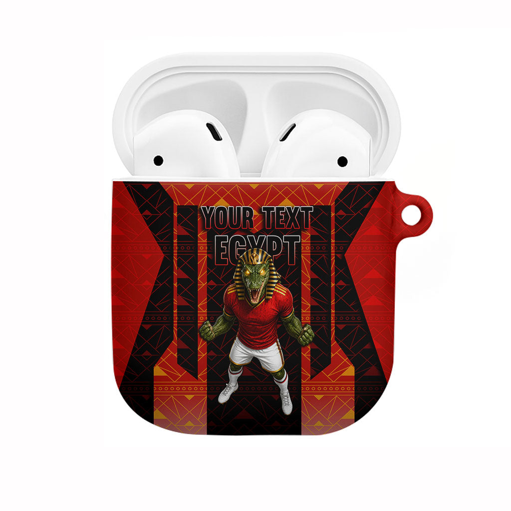 Personalized Egypt Soccer Sobek Crocodile Mascot AirPods Case Pharaoh Mascot Egyptian Hieroglyphic