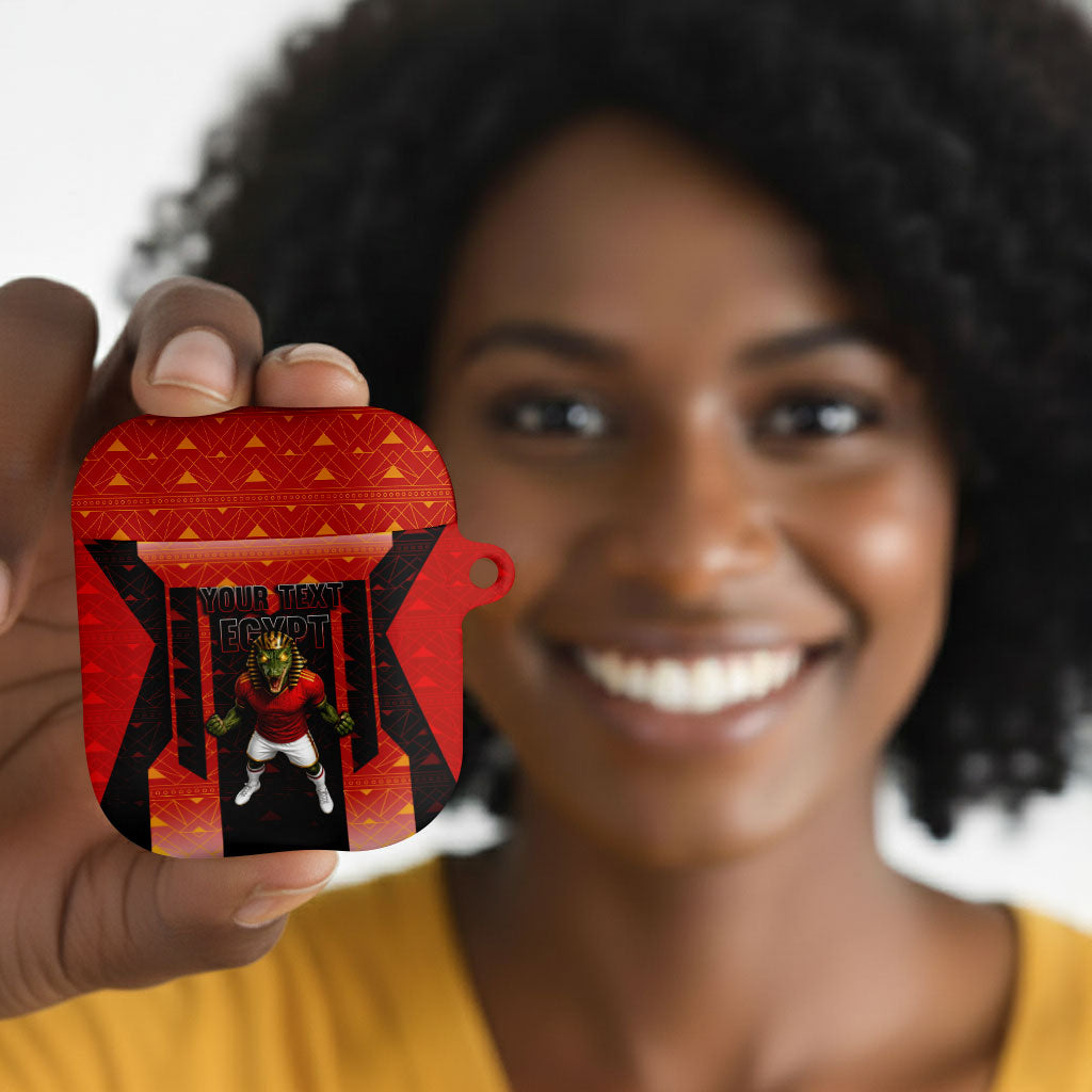 Personalized Egypt Soccer Sobek Crocodile Mascot AirPods Case Pharaoh Mascot Egyptian Hieroglyphic