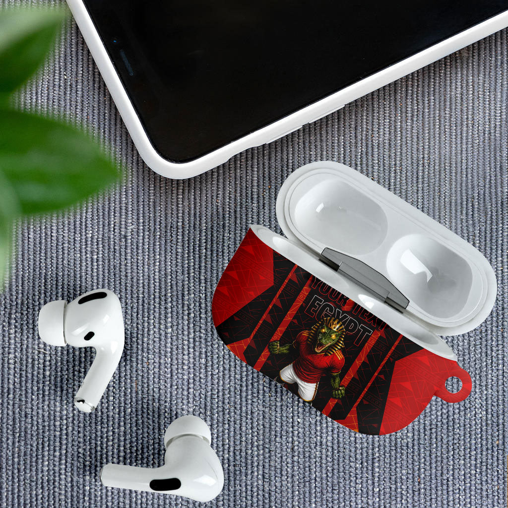 Personalized Egypt Soccer Sobek Crocodile Mascot AirPods Case Pharaoh Mascot Egyptian Hieroglyphic