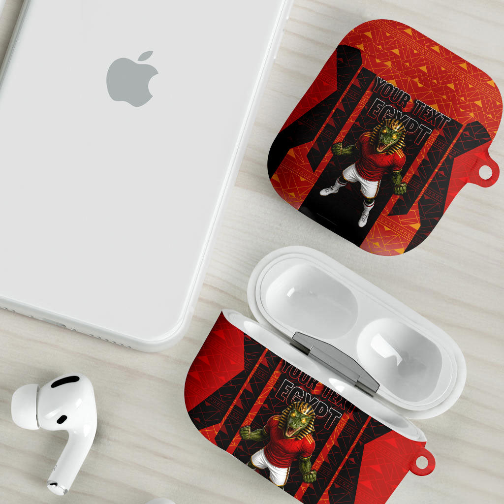 Personalized Egypt Soccer Sobek Crocodile Mascot AirPods Case Pharaoh Mascot Egyptian Hieroglyphic