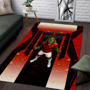 Personalized Egypt Soccer Sobek Crocodile Mascot Area Rug Pharaoh Mascot Egyptian Hieroglyphic
