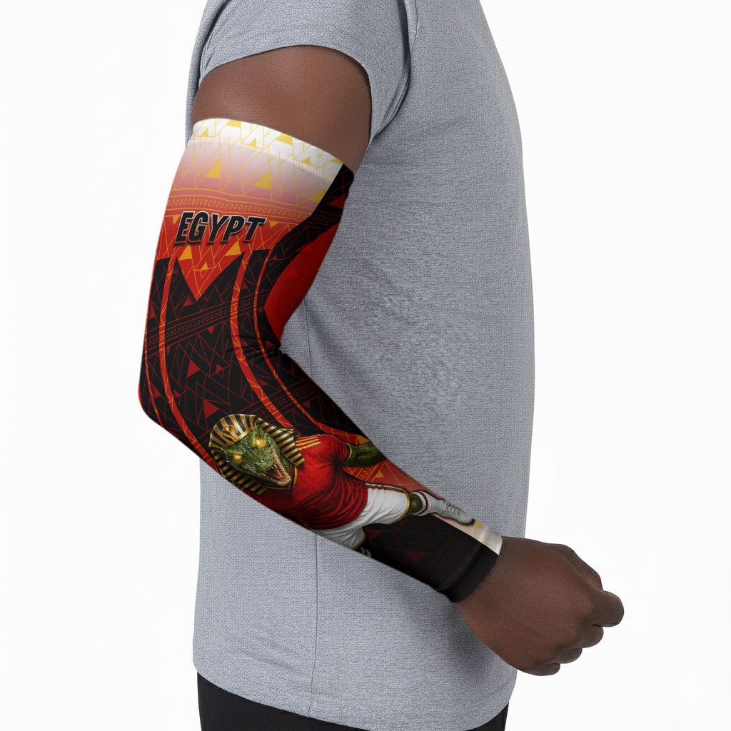 Personalized Egypt Soccer Sobek Crocodile Mascot Arm Sleeves Pharaoh Mascot Egyptian Hieroglyphic