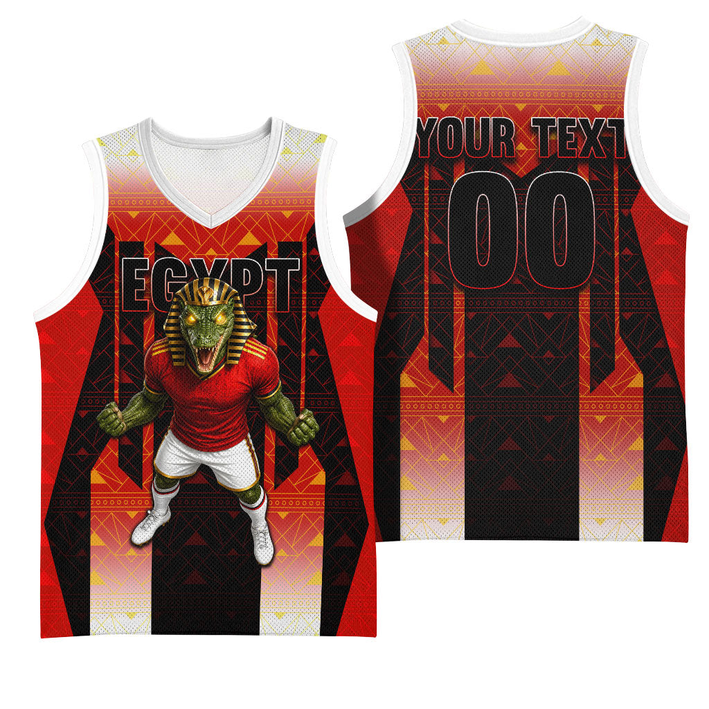 Personalized Egypt Soccer Sobek Crocodile Mascot Basketball Jersey Pharaoh Mascot Egyptian Hieroglyphic