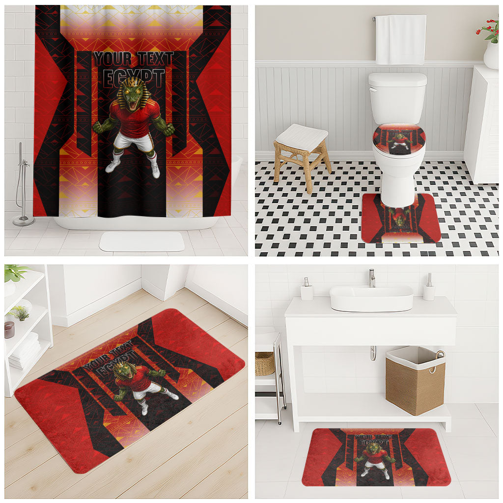 Personalized Egypt Soccer Sobek Crocodile Mascot Bathroom Set Pharaoh Mascot Egyptian Hieroglyphic