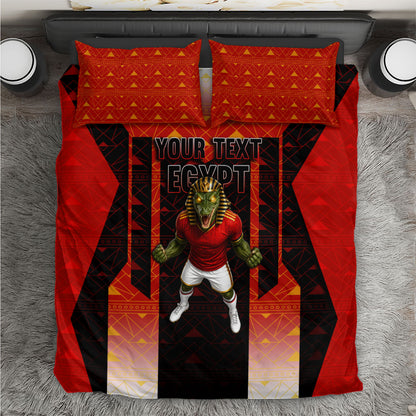 Personalized Egypt Soccer Sobek Crocodile Mascot Bedding Set Pharaoh Mascot Egyptian Hieroglyphic