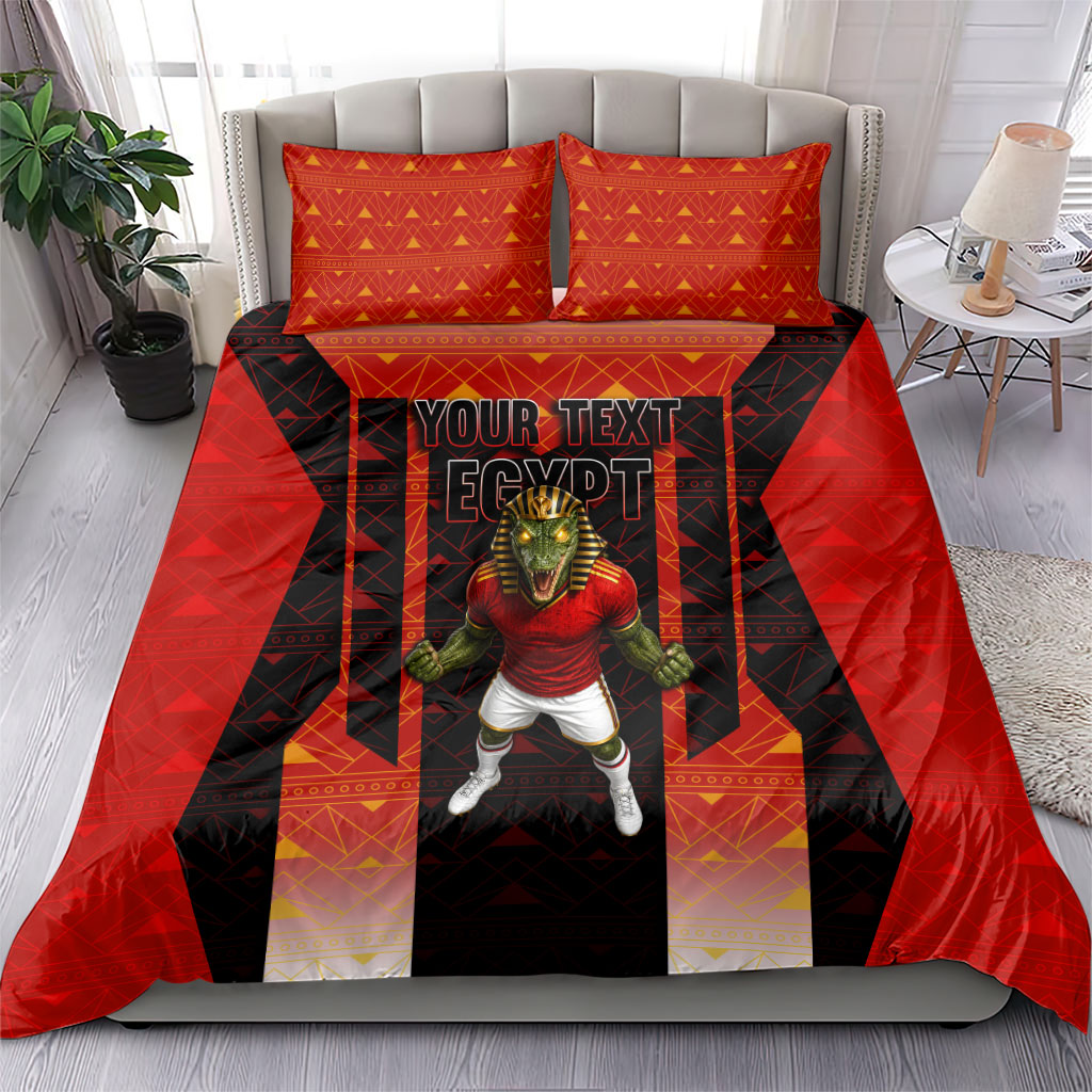Personalized Egypt Soccer Sobek Crocodile Mascot Bedding Set Pharaoh Mascot Egyptian Hieroglyphic