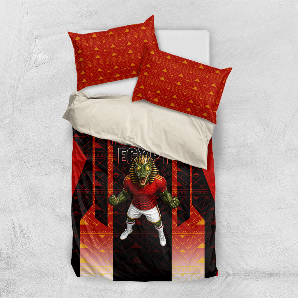 Personalized Egypt Soccer Sobek Crocodile Mascot Bedding Set Pharaoh Mascot Egyptian Hieroglyphic