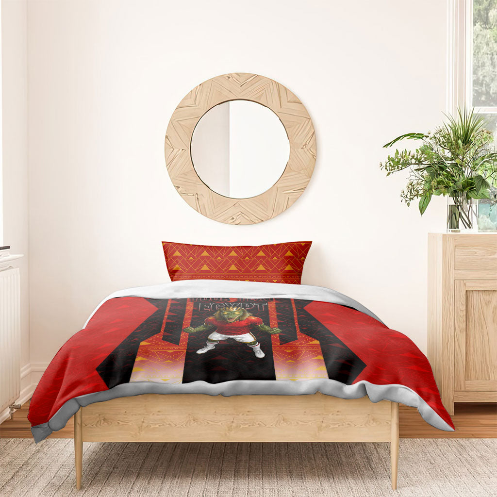 Personalized Egypt Soccer Sobek Crocodile Mascot Bedding Set Pharaoh Mascot Egyptian Hieroglyphic