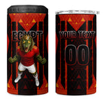 Personalized Egypt Soccer Sobek Crocodile Mascot 4 in 1 Can Cooler Tumbler Pharaoh Mascot Egyptian Hieroglyphic