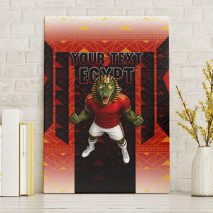 Personalized Egypt Soccer Sobek Crocodile Mascot Canvas Wall Art Pharaoh Mascot Egyptian Hieroglyphic