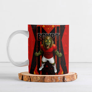 Personalized Egypt Soccer Sobek Crocodile Mascot Ceramic Mug Pharaoh Mascot Egyptian Hieroglyphic