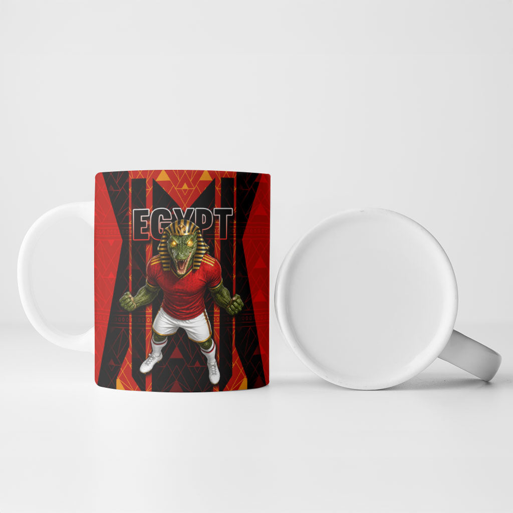 Personalized Egypt Soccer Sobek Crocodile Mascot Ceramic Mug Pharaoh Mascot Egyptian Hieroglyphic