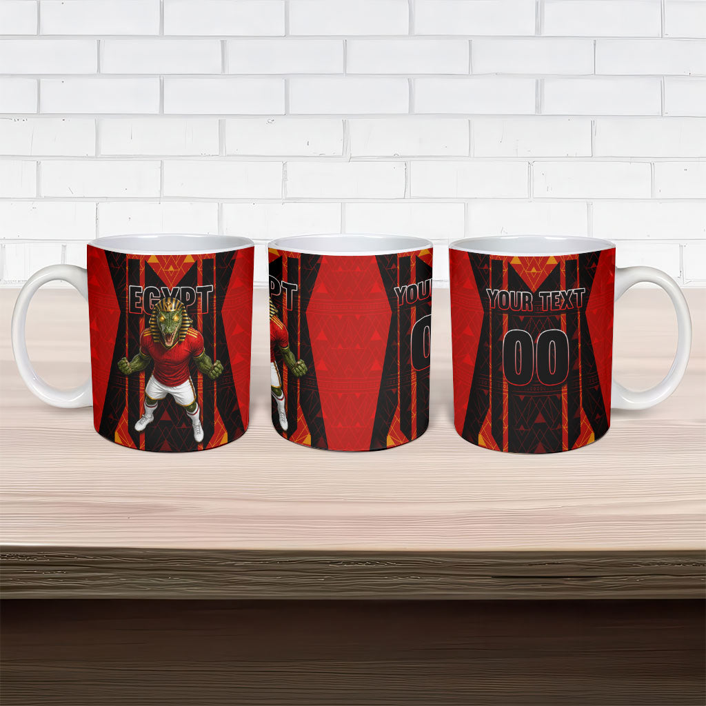 Personalized Egypt Soccer Sobek Crocodile Mascot Ceramic Mug Pharaoh Mascot Egyptian Hieroglyphic