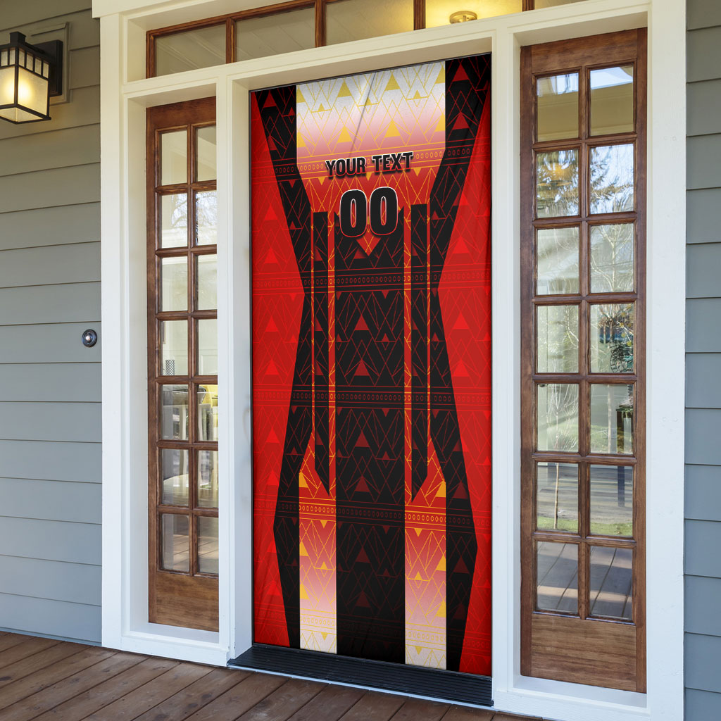 Personalized Egypt Soccer Sobek Crocodile Mascot Door Cover Pharaoh Mascot Egyptian Hieroglyphic