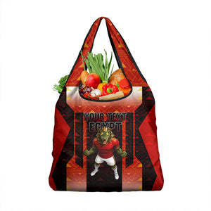 Personalized Egypt Soccer Sobek Crocodile Mascot Grocery Bag Pharaoh Mascot Egyptian Hieroglyphic