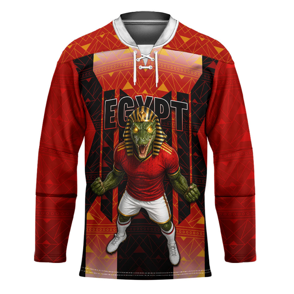 Personalized Egypt Soccer Sobek Crocodile Mascot Hockey Jersey Pharaoh Mascot Egyptian Hieroglyphic