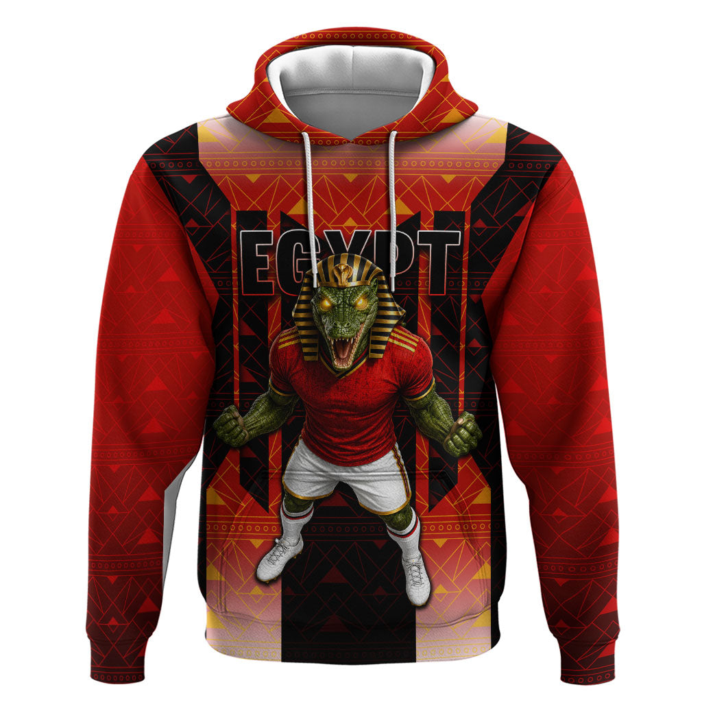 Personalized Egypt Soccer Sobek Crocodile Mascot Hoodie Pharaoh Mascot Egyptian Hieroglyphic
