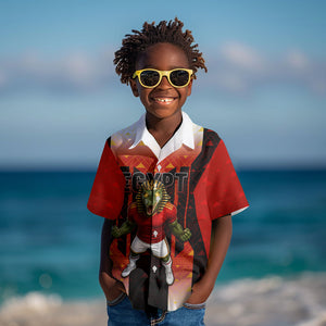 Personalized Egypt Soccer Sobek Crocodile Mascot Kid Hawaiian Shirt Pharaoh Mascot Egyptian Hieroglyphic