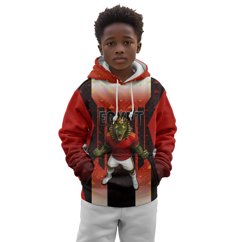 Personalized Egypt Soccer Sobek Crocodile Mascot Kid Hoodie Pharaoh Mascot Egyptian Hieroglyphic