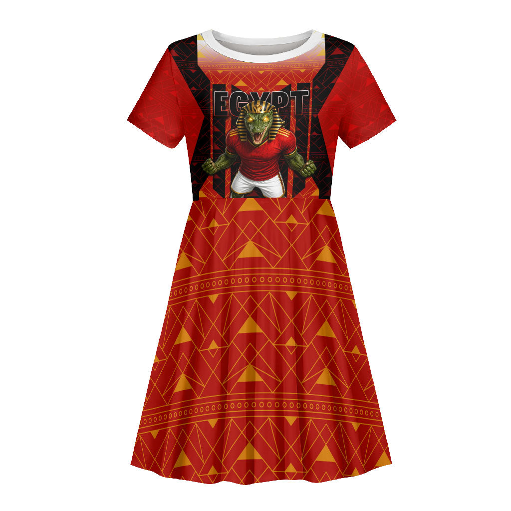 Personalized Egypt Soccer Sobek Crocodile Mascot Kid Short Sleeve Dress Pharaoh Mascot Egyptian Hieroglyphic