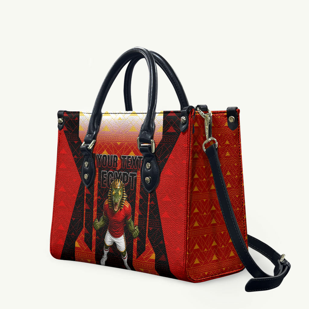 Personalized Egypt Soccer Sobek Crocodile Mascot Leather Bag Pharaoh Mascot Egyptian Hieroglyphic
