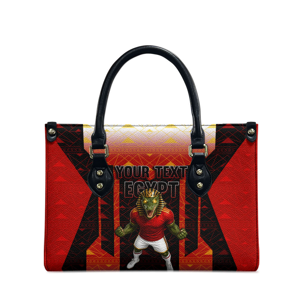 Personalized Egypt Soccer Sobek Crocodile Mascot Leather Bag Pharaoh Mascot Egyptian Hieroglyphic