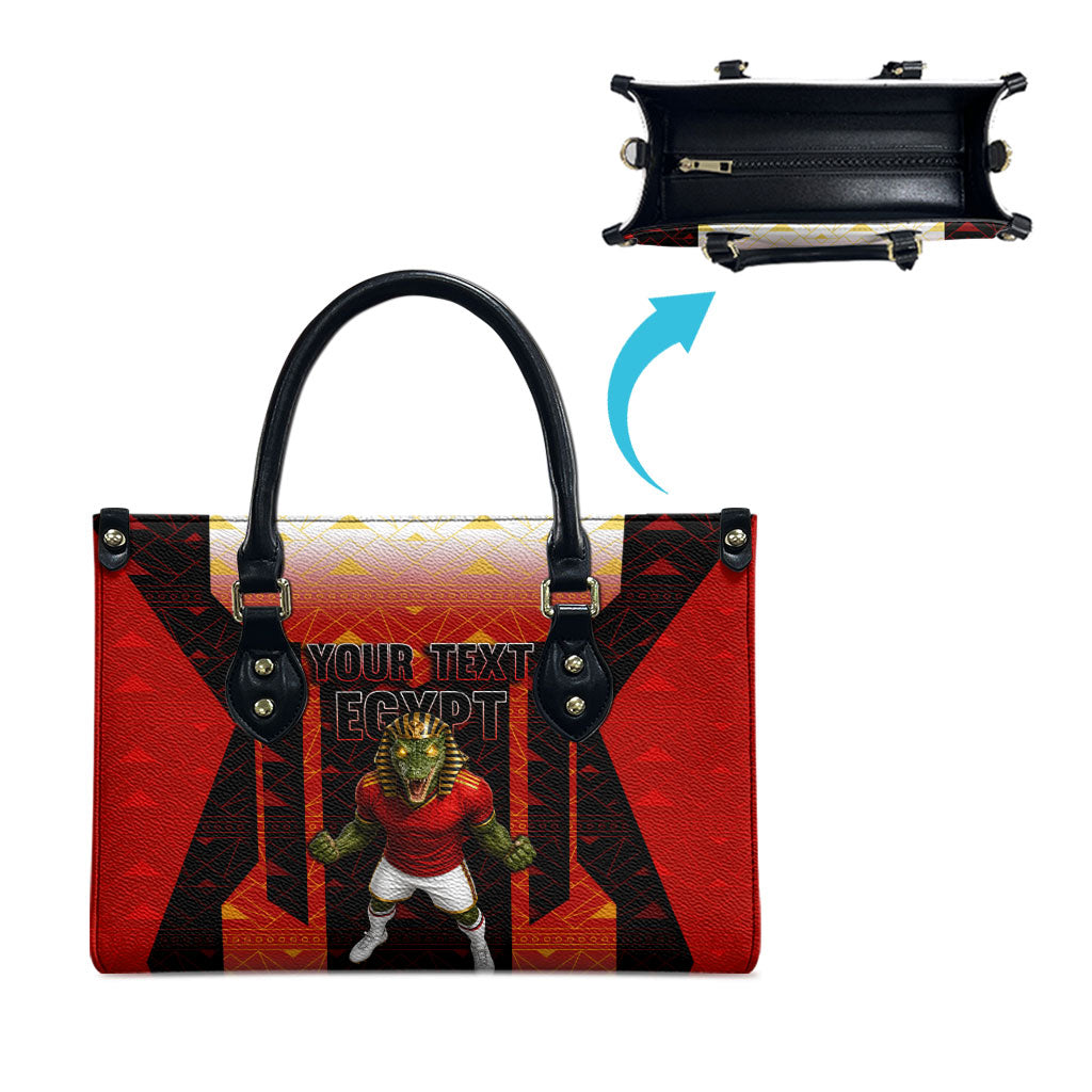 Personalized Egypt Soccer Sobek Crocodile Mascot Leather Bag Pharaoh Mascot Egyptian Hieroglyphic