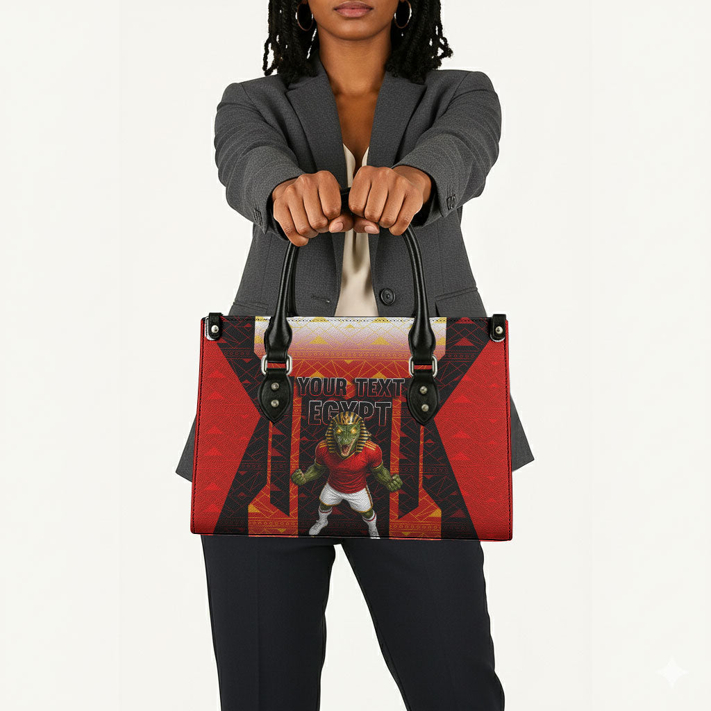 Personalized Egypt Soccer Sobek Crocodile Mascot Leather Bag Pharaoh Mascot Egyptian Hieroglyphic