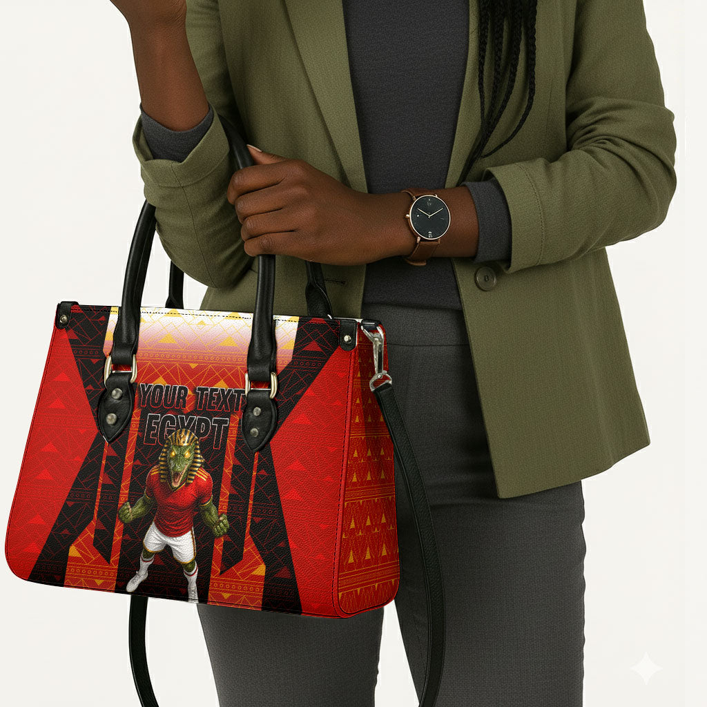 Personalized Egypt Soccer Sobek Crocodile Mascot Leather Bag Pharaoh Mascot Egyptian Hieroglyphic