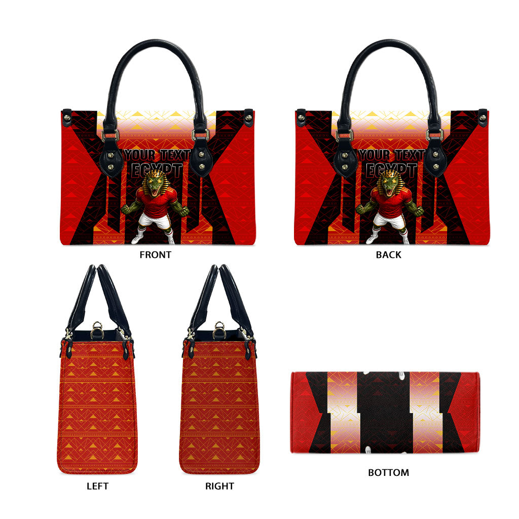 Personalized Egypt Soccer Sobek Crocodile Mascot Leather Bag Pharaoh Mascot Egyptian Hieroglyphic