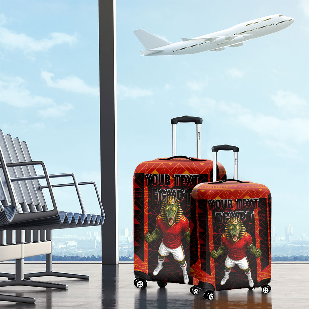Personalized Egypt Soccer Sobek Crocodile Mascot Luggage Cover Pharaoh Mascot Egyptian Hieroglyphic