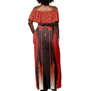 Personalized Egypt Soccer Sobek Crocodile Mascot Off Shoulder Maxi Dress Pharaoh Mascot Egyptian Hieroglyphic