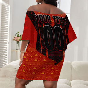 Personalized Egypt Soccer Sobek Crocodile Mascot Off Shoulder Short Dress Pharaoh Mascot Egyptian Hieroglyphic
