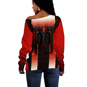 Personalized Egypt Soccer Sobek Crocodile Mascot Off Shoulder Sweater Pharaoh Mascot Egyptian Hieroglyphic