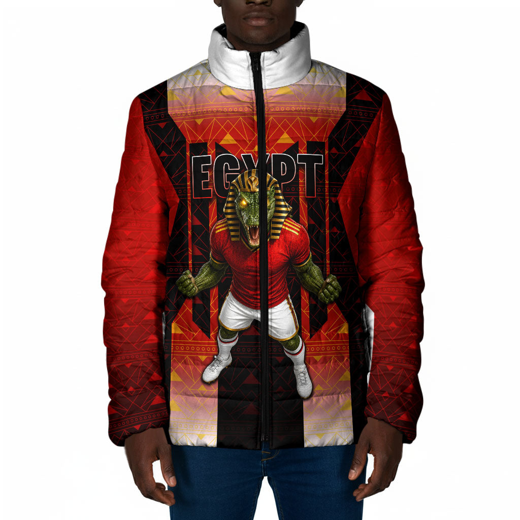Personalized Egypt Soccer Sobek Crocodile Mascot Padded Jacket Pharaoh Mascot Egyptian Hieroglyphic