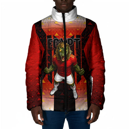Personalized Egypt Soccer Sobek Crocodile Mascot Padded Jacket Pharaoh Mascot Egyptian Hieroglyphic